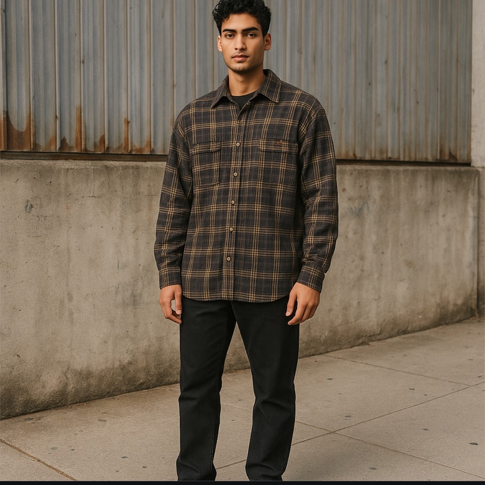 Walls Workwear Mens Large Plaid Lined Thick Cotton‎ Flannel Shirt Jacket Chore